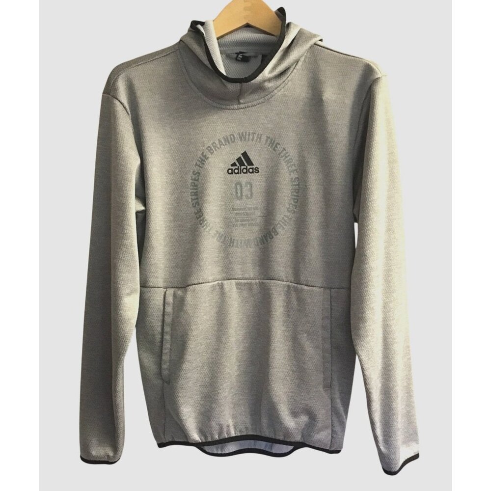 ADIDAS-MEN PULLOVER SWEATSHIRT -FRONT KANGAROO POCKET -SIZE SMALL